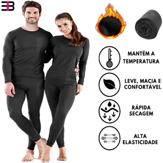Calça Térmica Com Botão forrada Legging Segunda Pele Forro com Pelinho Unissex
