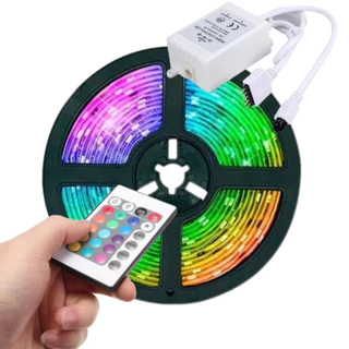Fita Led Rgb 3528 5m 300 Leds À Prova D'água + Controle Decoração Sanca - Super Led MarisaStore