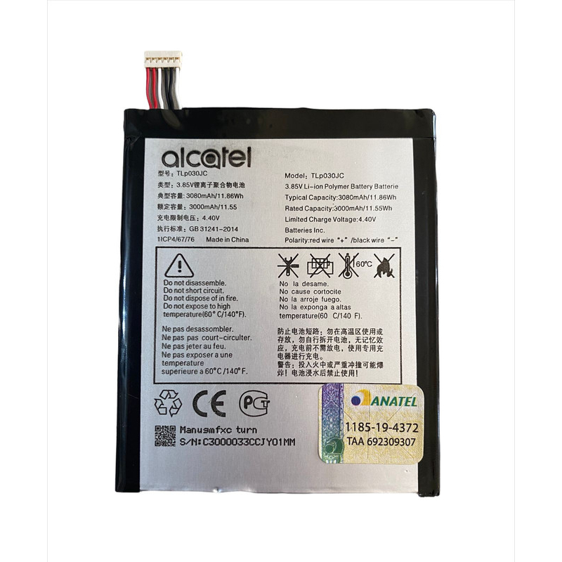 Bateria Original Modelo Tlp030jc Envio Hoje Para Celular Alcatel A3 XL 9008J