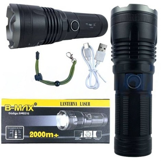 Lanterna Tática Laser Led Super Hiper Potente +2000 Metros de Distância Profissional Policial BM 8516