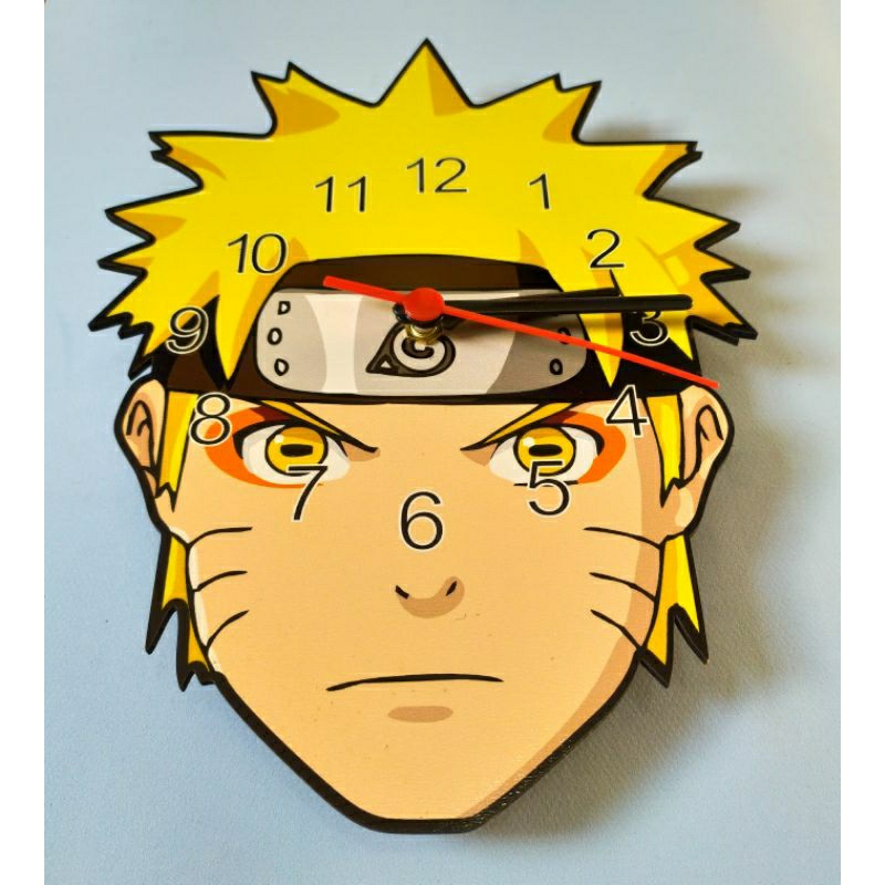 Relógio De Parede Rosto Do Naruto Anime Aldeia Da Folha Geek