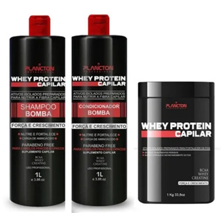 Whey Protein da Plancton contém Mascara 1kg Shampoo e Condicionador 1 Litro