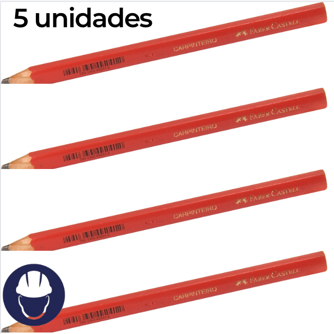 Kit com 05 Lápis para carpinteiro, 2835 FABER CASTELL - Carpintaria ...