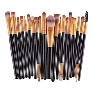 Kit 20 Pinceis Profissional Pincel Maquiagem Preto e Neon ALEATORIO