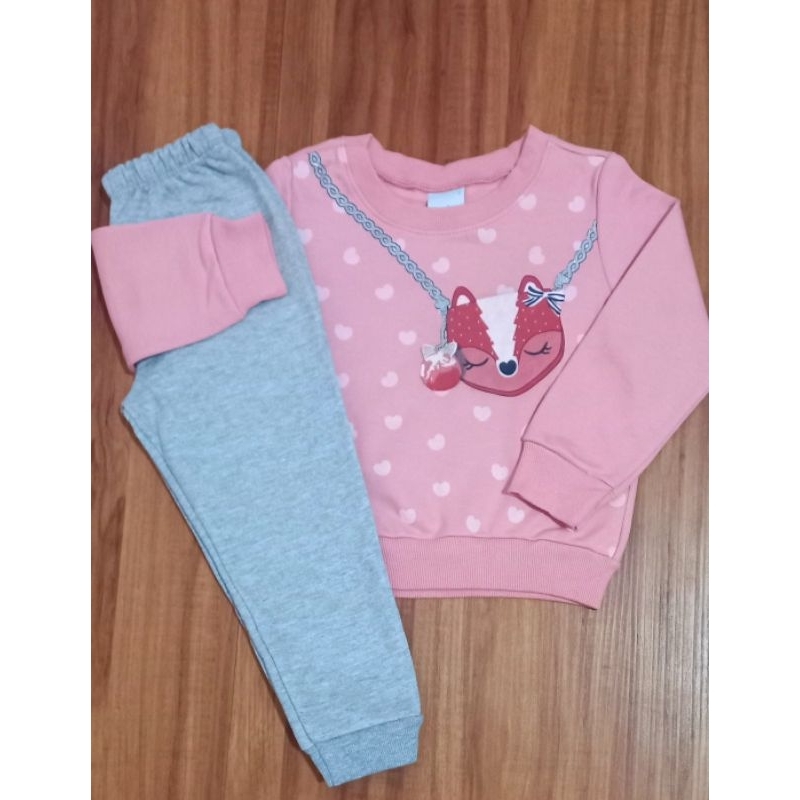 Moletom Infantil Meninas Mamas&Papais - Coração Vermelho Tamanho 4-5T