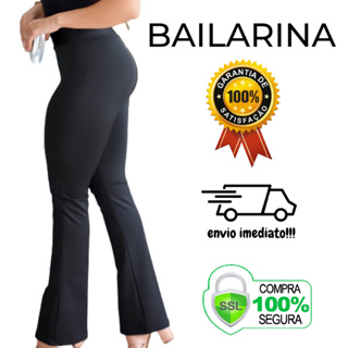 Calça Legging Flare Bailarina Serra e Mar Boca de Sino Cintura Alta  Feminino - Preto