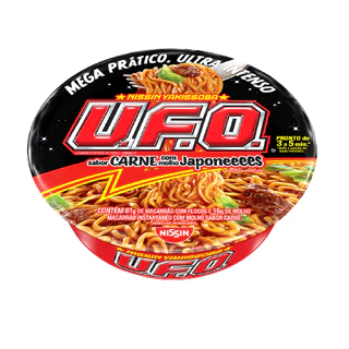 Macarrão U.F.O instantâneo sabor carne 97g - Caixa com 10 Unidades