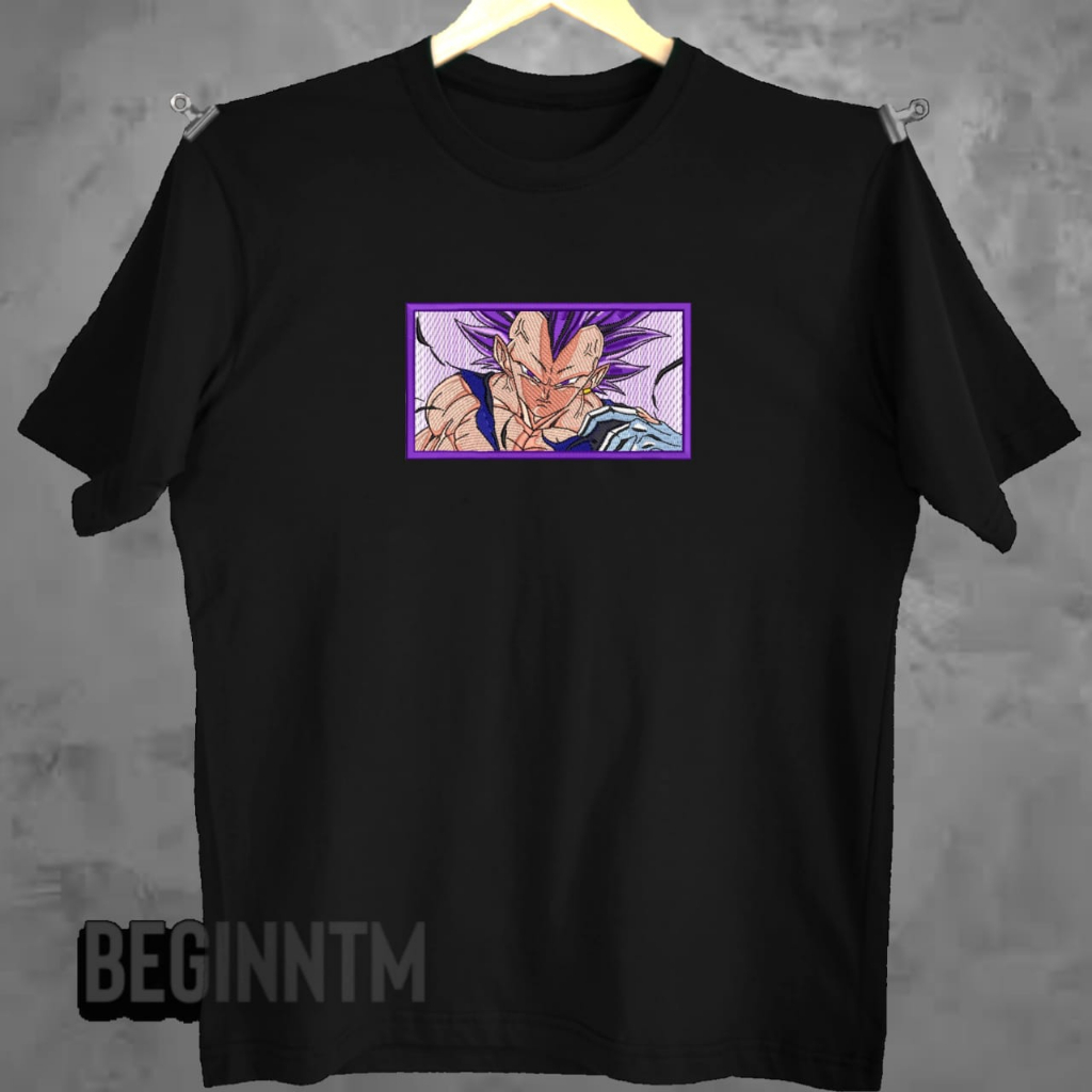 Camiseta Vegeta ego bordado anime Dragon ball camisa anime bordado