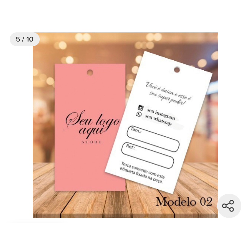 Tag para roupa personalizada 9x5 cm - 1000 unid | Shopee Brasil