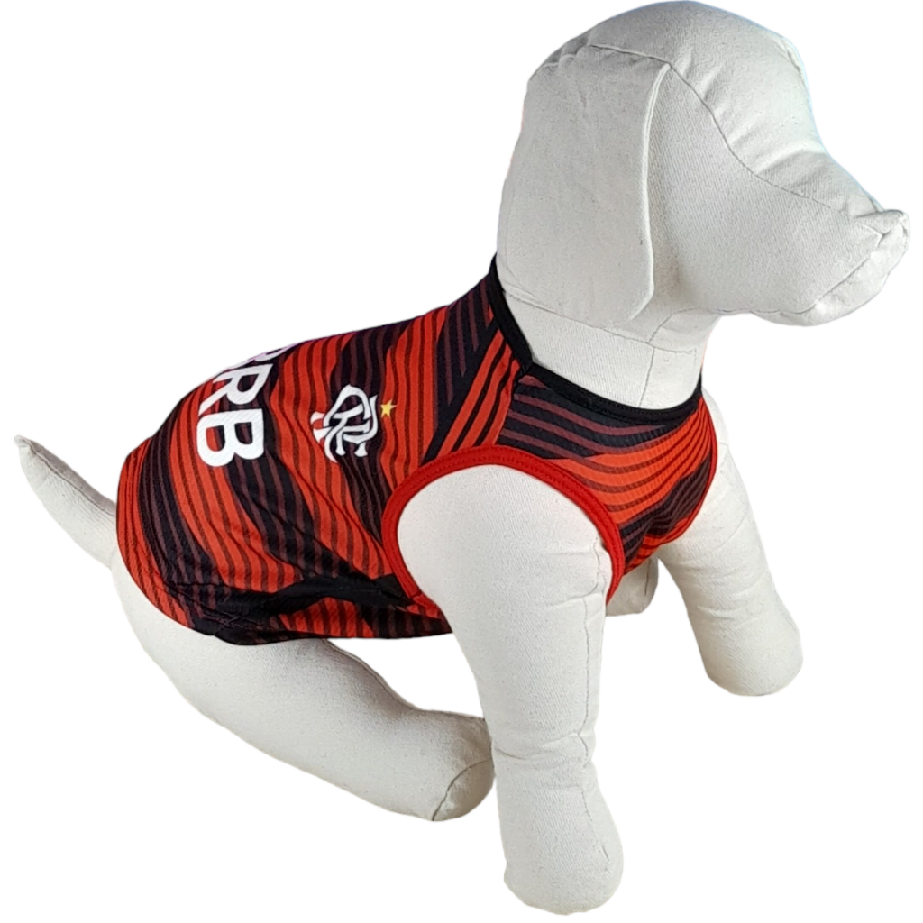Roupa para Pet Estilo Regata Personalizada do Campeonato Brasileiro Flamengo 1