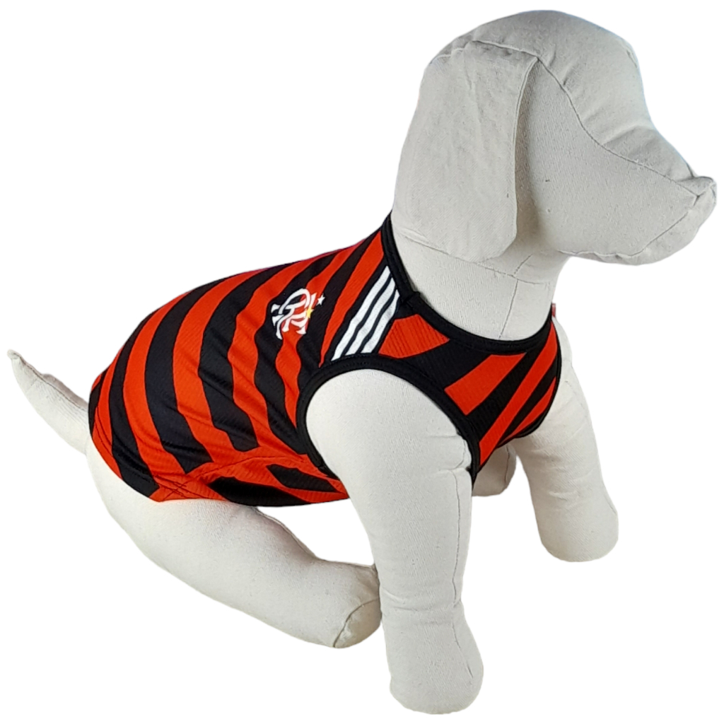 Roupa para Pet Estilo Regata Personalizada do Campeonato Brasileiro Flamengo 3