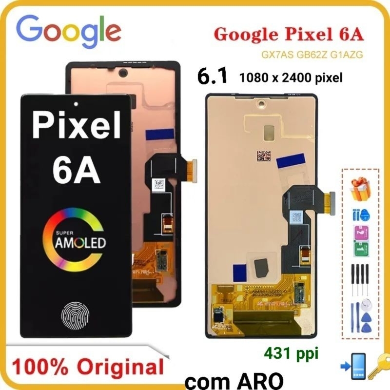 Tela Display Frontal Google Pixel 6a Original Touch Com Aro