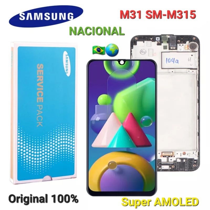 Tela Frontal M31 Original Nacional Samsung Display Touch Amoled Aro ...