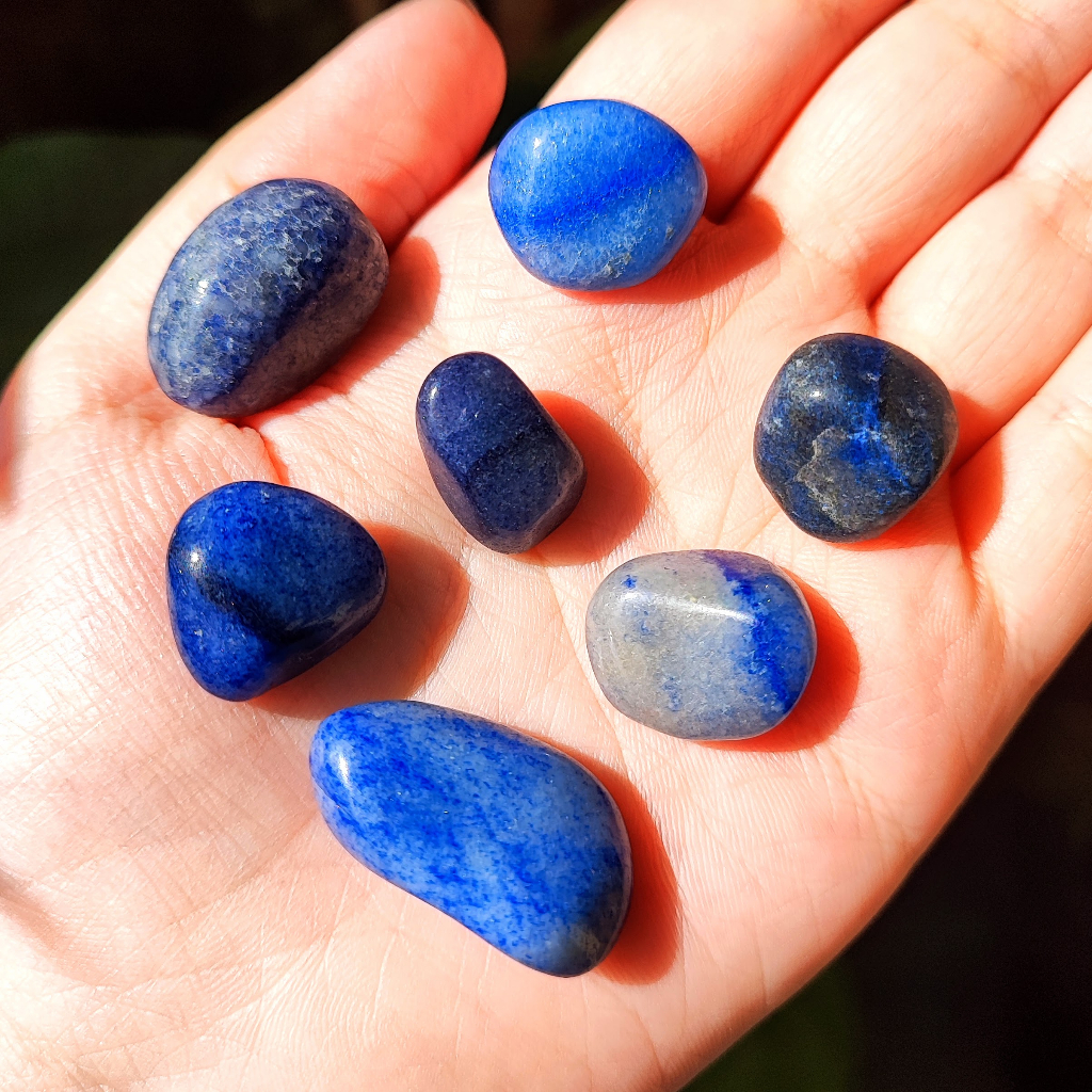 7un Quartzo Azul Kit Mini Pequeno Pedra Natural Rolada Disciplina ...