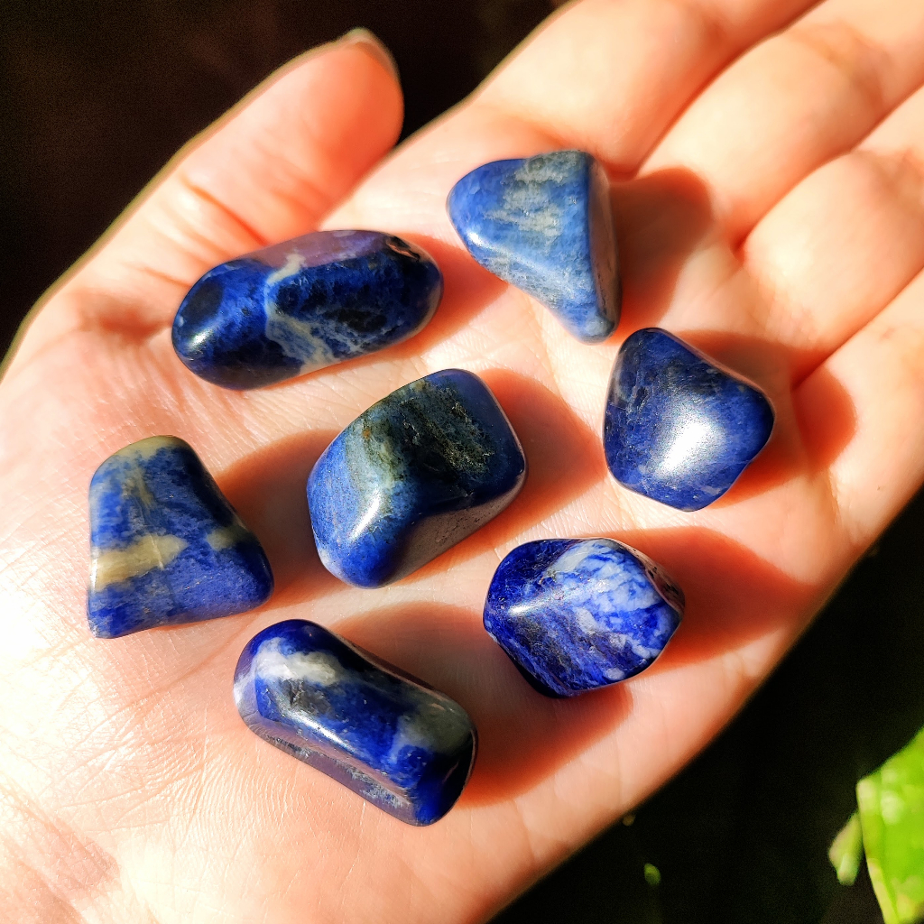7un Mini Sodalita Kit Mini Pedra Natural Rolada Meditação Calma Foco ...