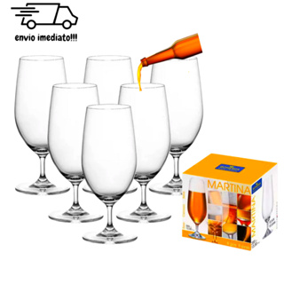 Jogo de Taças para Cerveja Chopp 395ml Bohemia Royal Crystal 6 Peças Conjunto Taças Chopp Kit Taças