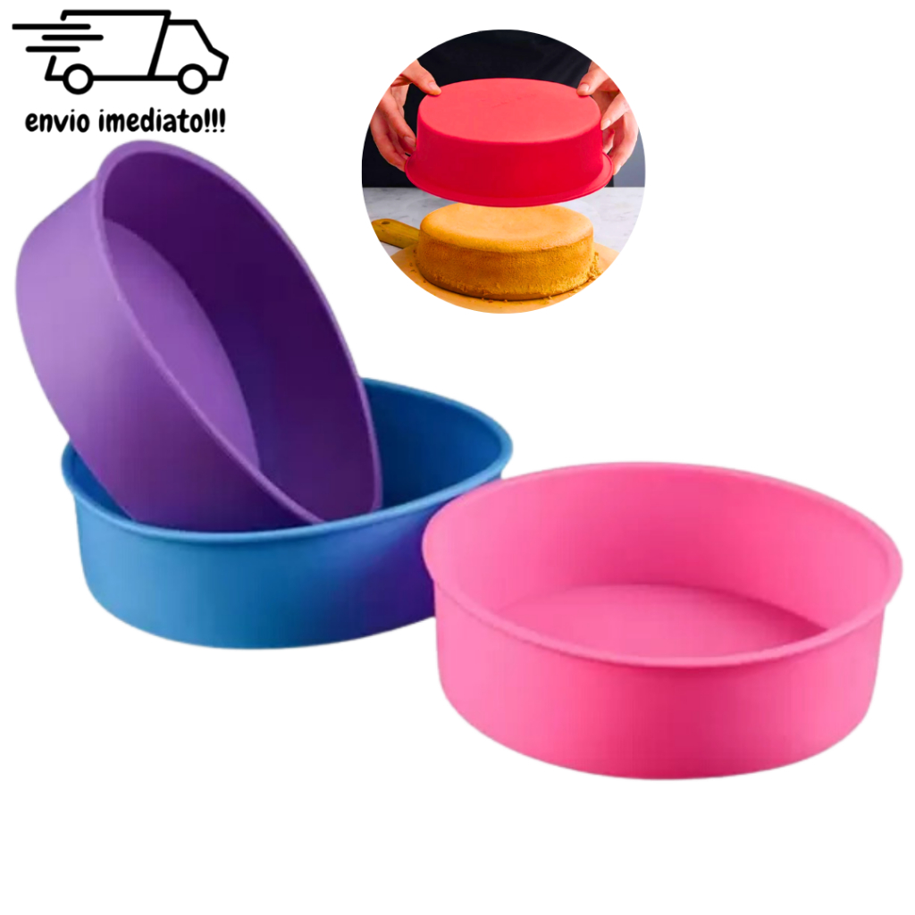 Forma De Silicone Redonda Para Bolos Doces Tortas 24cm Shopee Brasil 0529