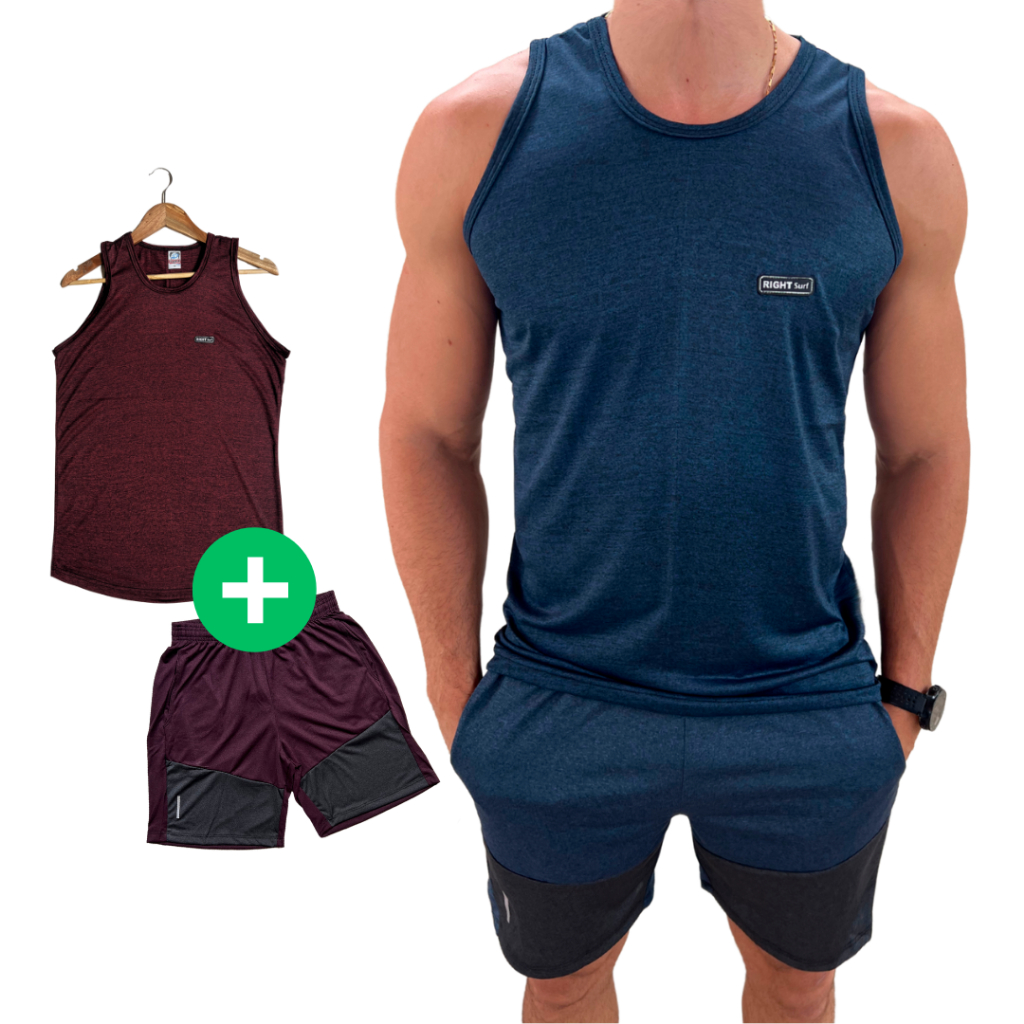 Conjunto Masculino Academia Kit Short Fit e Regata Camiseta