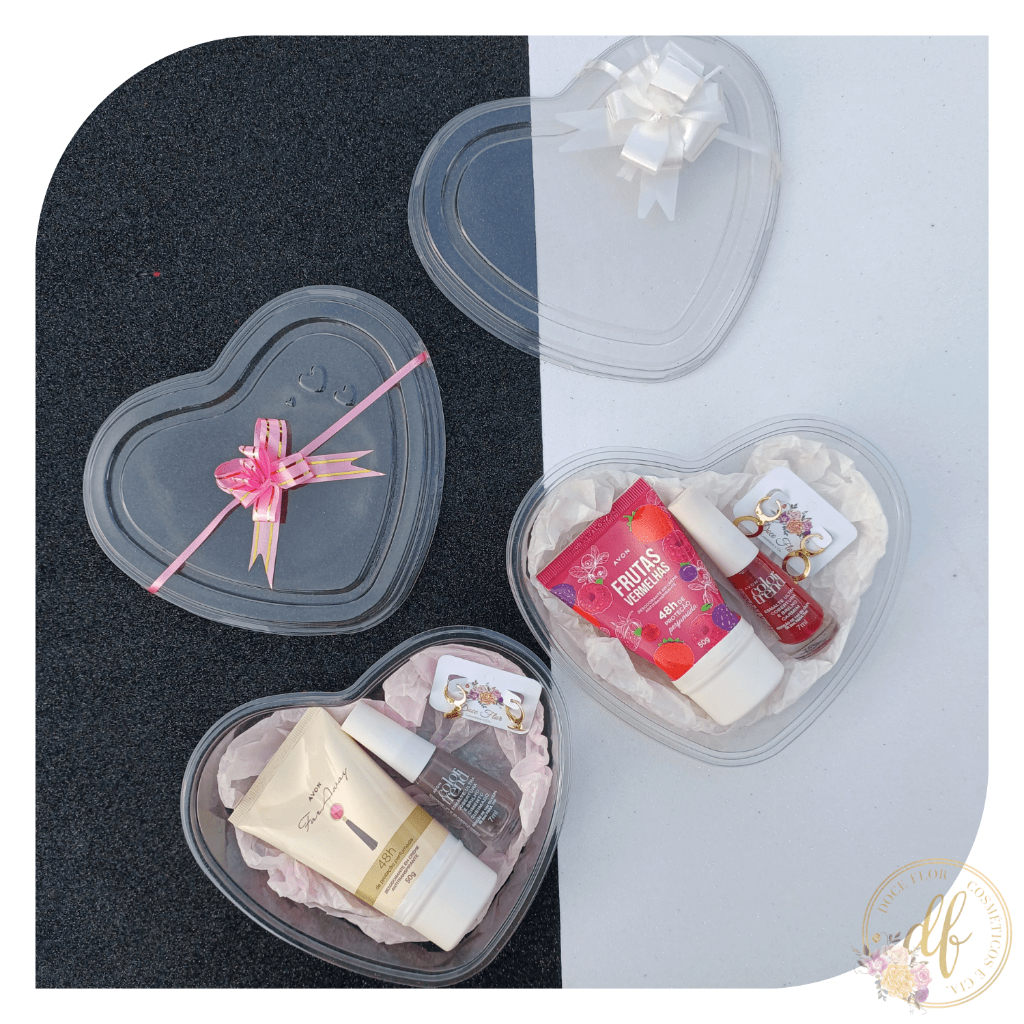 Kit Presente Coração Feminino com Esmalte Color Trend, Brincos e Desodorante