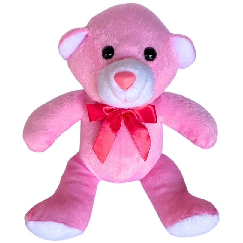 Urso De Pelúcia Presente Rosa Lis 23 Cm Antialérgico | Shopee Brasil