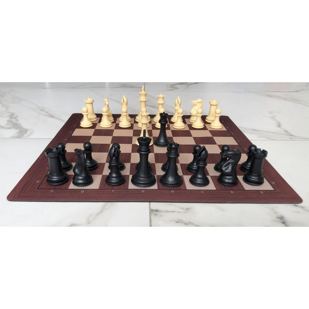Jogo de xadrez profissional staunton com tabuleiro mouse pad