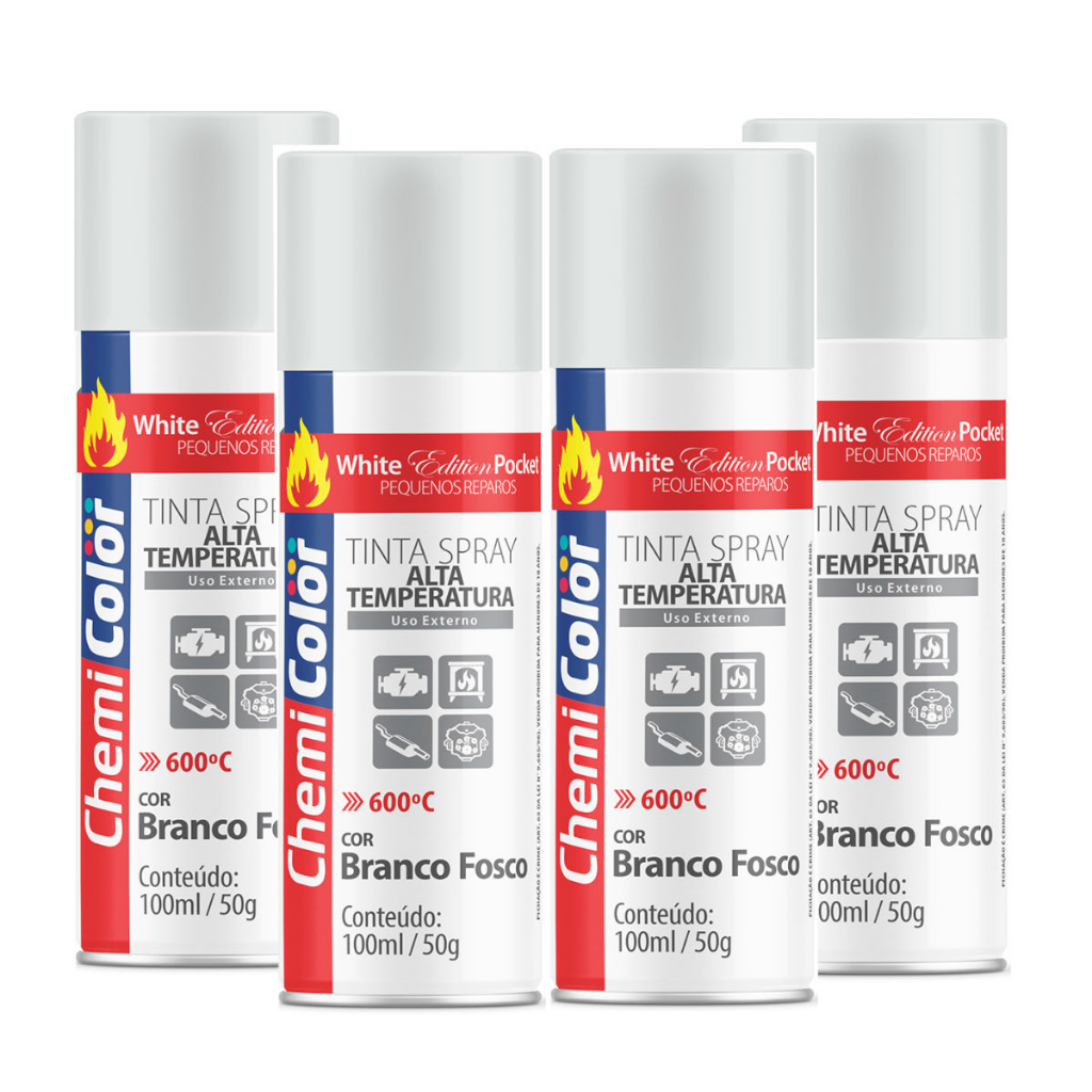 Kit Tintas Spray Alta Temperatura Branco Fosco Ml G Shopee