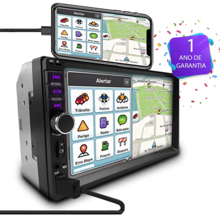 Aparelho Central Multimídia Universal Mp5 2 Din 7 Polegadas Espelhamento Android Ios Som Automotivo Promoção