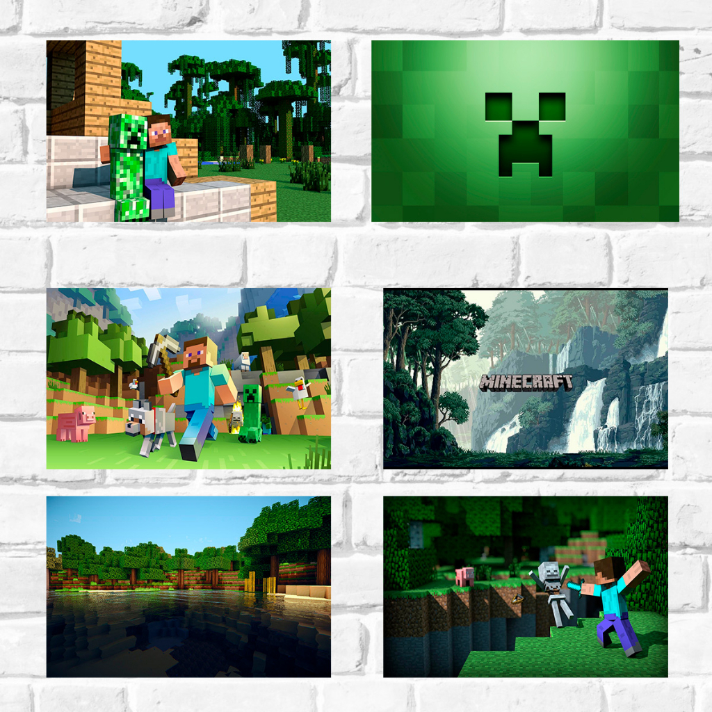 Placas decorativas Quadros - Games - Minecraft - MDF 28,7 x 20 3mm