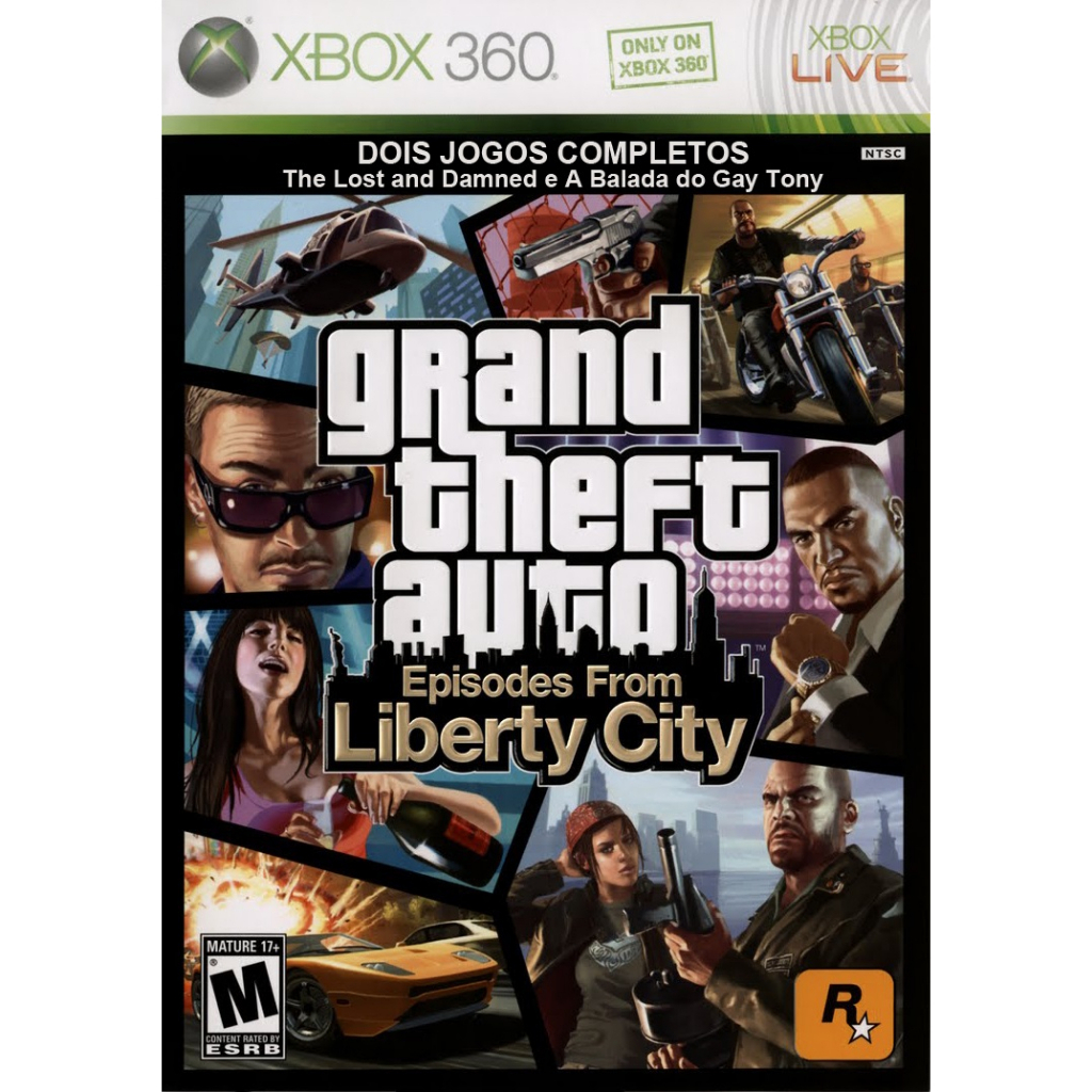 Jogo Gta 4 + Liberty City Xbox 360 Original Pack 2 Jogos