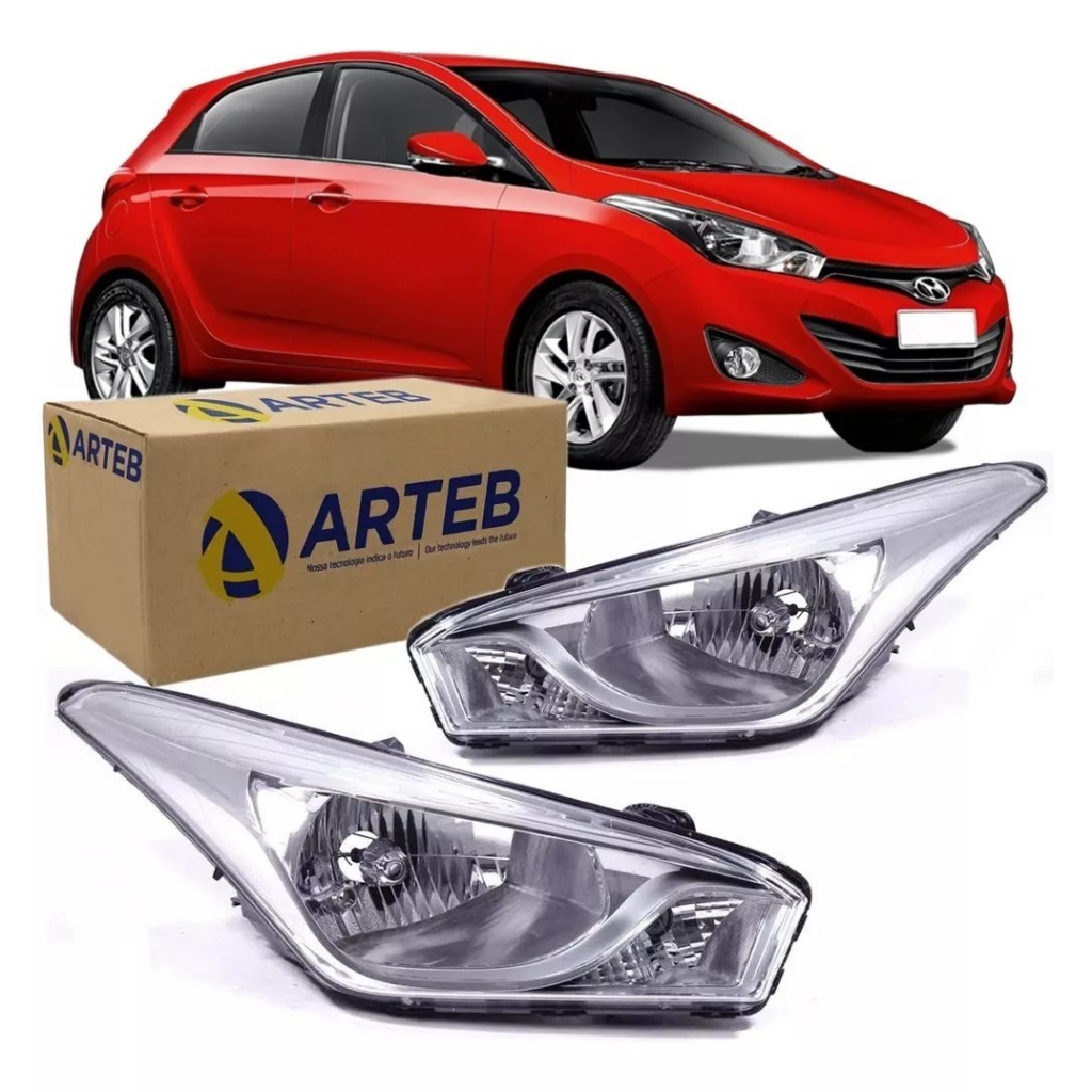 Farol Hb20 2012 2013 2014 2015 Cromado Original Arteb | Shopee Brasil