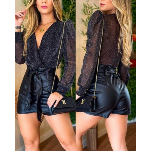 Body Feminino Bori Duna Bore Manga Longa Bufante Blogueira Blusa ...