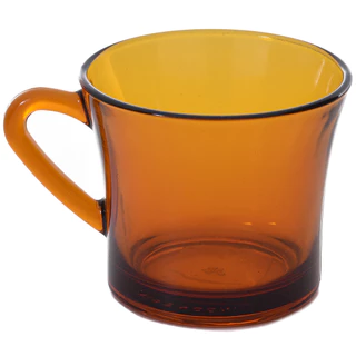 Kit Com 3 Xícaras Lisa Âmbar Para Café Chá 190ml