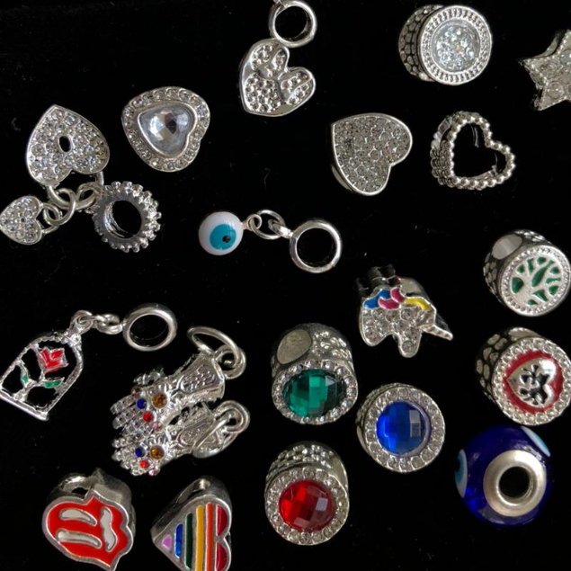 Berloque banhado a prata 925 clássicos- Charme para Pulseira Acessórios charms