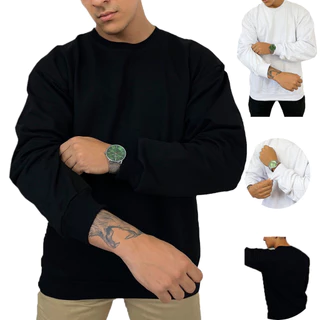 Blusa de Moletom Masculina Gola Careca Premium Streetwear
