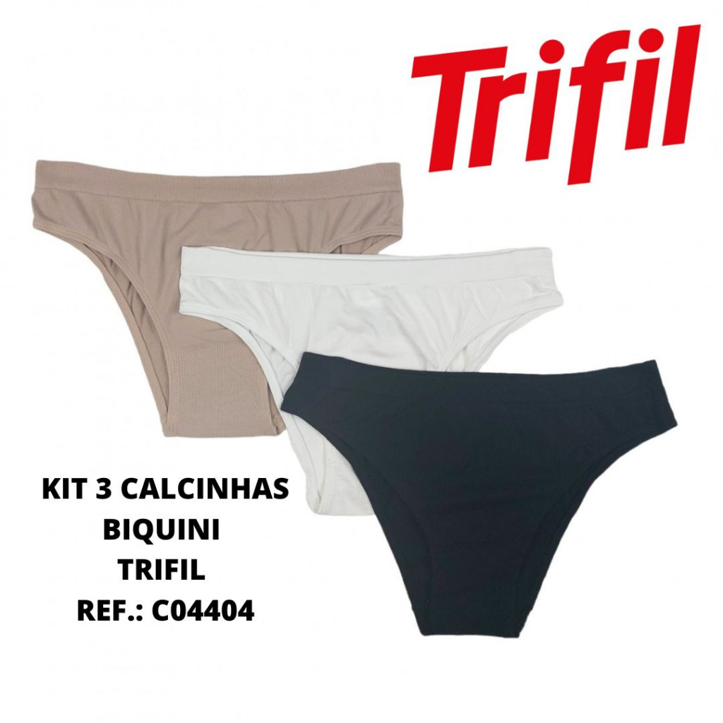 Kit c/ 3 calcinhas biquini Trifil microfibra Ref. C04404 | Shopee Brasil