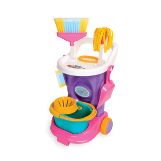Carrinho de Limpeza Infantil Cleaning Trolley Rosa Pink Menina - Maral