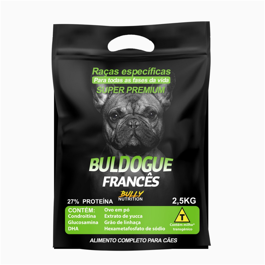 Ração Para Bulldog Francês Cães Filhotes E Adultos Super Premium Bully ...