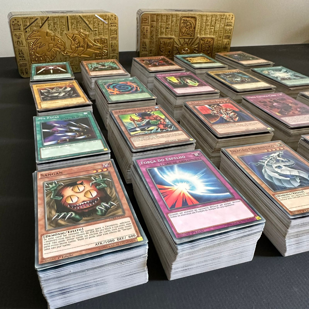 YUGIOH LOTE DE 100 CARTAS YU-GI-OH TCG ORIGINAIS 7 Raras + 93 Comuns Poucas Repetições + 1 Card Nostalgico