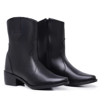 Bota Feminina Western Couro Ecológico Texana Country Tendência