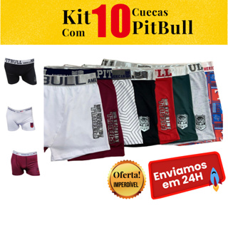 Kit com 10 Cuecas Boxer PitBull Masculino Cueca Box Masculina