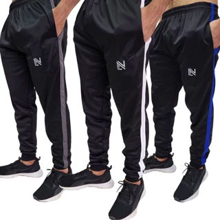 Kit 3 Calças Masculinas Jogger Flanelada Slim Fit Academia Treino Esportiva