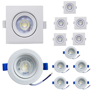 kit 10 pcs Luminária Led Spot 7W Redondo Quadrado Embutido Branco Frio Quente 3000k 6500k Bivolt