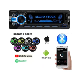 Rádio Automotivo com Bluetooth Roadstar RS2750BR 7 Cores Fm Usb 4 Canais 60W