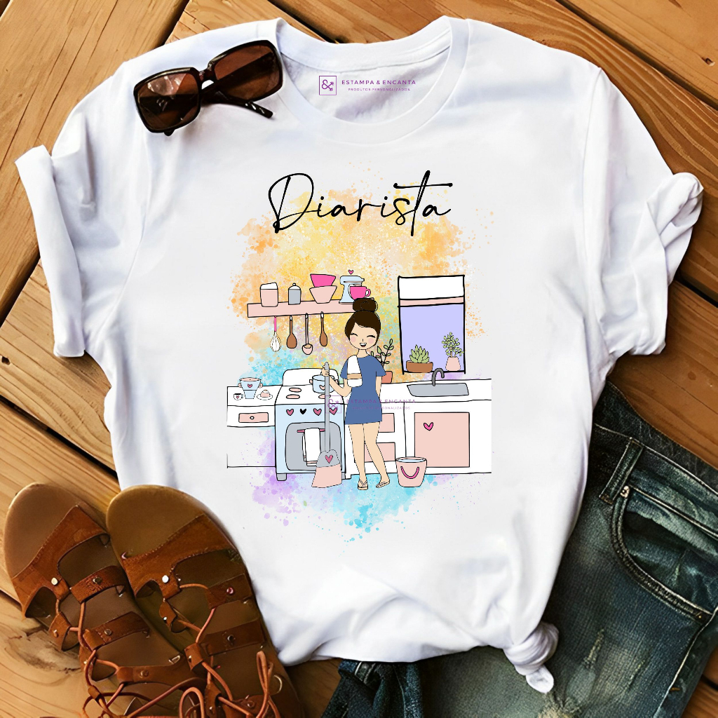 diarista Camisa Blusa Personalizada Profissão Diarista - Tshirt profissao diarista |  Shopee Brasil