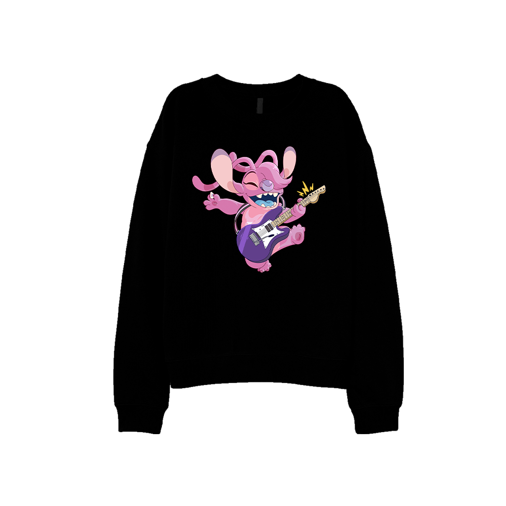 Blusa Moletom Lilo E Stitch Angel Music Rockeira Gola Redonda Ref Shopee Brasil