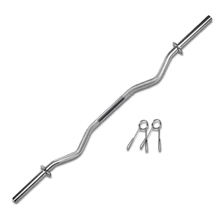 Barra W Maciça 1,2m Com Par De Presilhas Para Treinar Musculação Body Pump Megagym