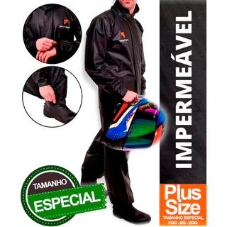 Roupa Capa Chuva Grande Motoqueiro Motoboy Plus Size Tamanho Especial XG - XGG - EG - EGG 4g 5g 6g