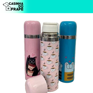 Garrafa Térmica De Inox Com Parede Dupla e Alça 440ML, Casa, Cozinha, Copos e Garrafas, Chá, Café, Garrafas De Agua