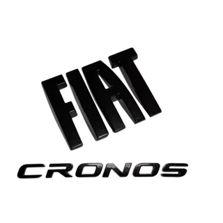 Kit 2 Emblemas Fiat Cronos Hgt Preto Black Piano