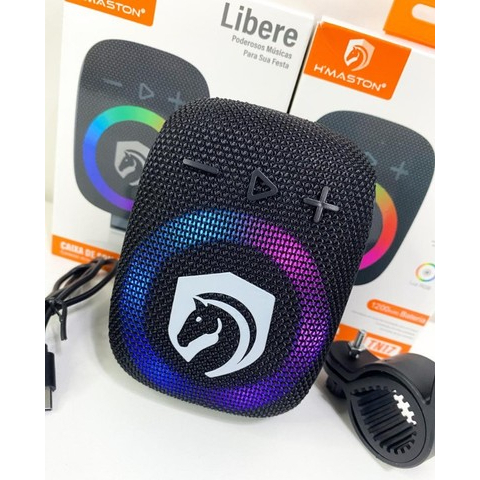 Caixa de som Bluetooth Com suporte Para Bike e Moto 1200Amh 5W H'maston ...